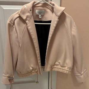 Carven Light Blush Cropped Bomber Jacket
